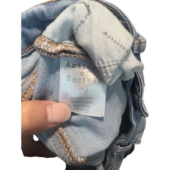 Article of society womens jeans blue light wash‎ size 29 distressed straight - Picture 5 of 6